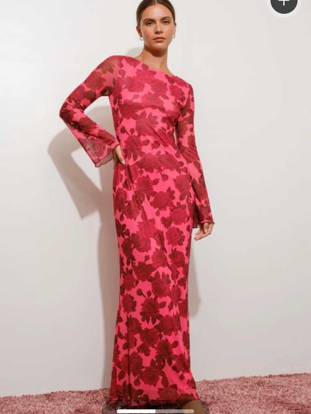 Pretty Garbage Pink Floral Long Sleeve Maxi Dress